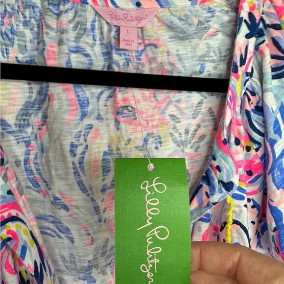 Lilly Pulitzer NWT Colorful Romper with tassels size L - Picture 3 of 6
